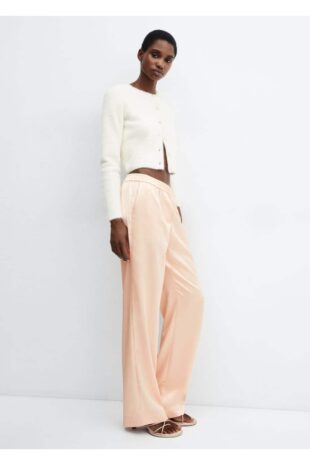 شلوار نارنجی فاق نرمال زنانه مانگو 57089214