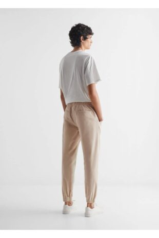 شلوار بژ فاق نرمال مردانه مانگو 47088253