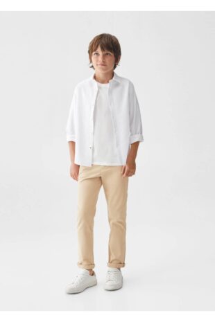 شلوار بژ فاق نرمال پسرانه مانگو 57001033