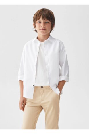 شلوار بژ فاق نرمال پسرانه مانگو 57001033