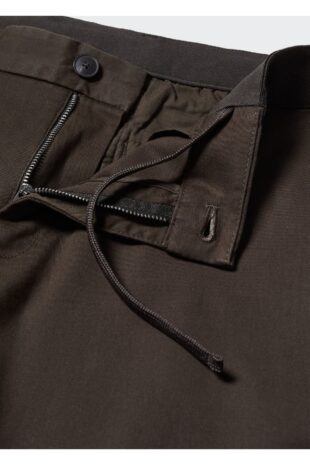 شلوار قهوه ای فاق نرمال مردانه مانگو 57040567