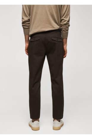 شلوار قهوه ای فاق نرمال مردانه مانگو 57040567