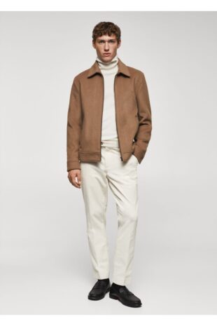 شلوار سفید فاق نرمال مردانه مانگو 57067706