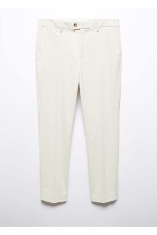 شلوار سفید فاق نرمال مردانه مانگو 57067706