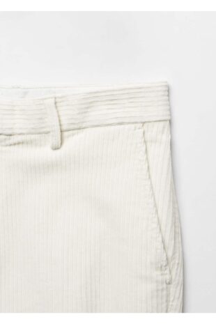 شلوار سفید فاق نرمال مردانه مانگو 57067706