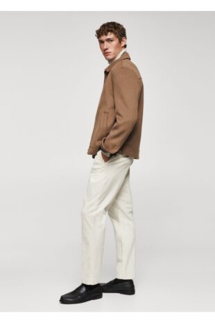 شلوار سفید فاق نرمال مردانه مانگو 57067706