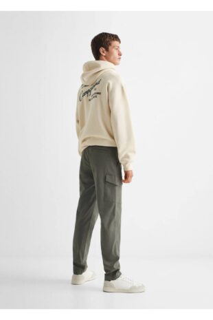 شلوار سبز فاق نرمال مردانه مانگو 57067722