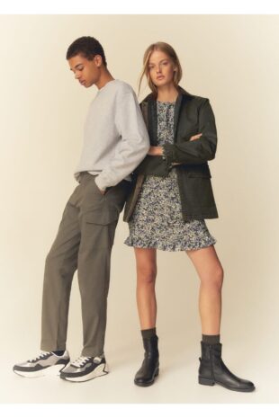 شلوار سبز فاق نرمال مردانه مانگو 57067722