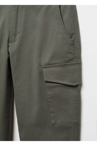 شلوار سبز فاق نرمال مردانه مانگو 57067722