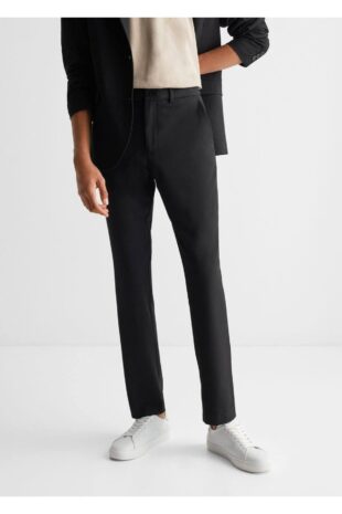 شلوار سیاه فاق نرمال مردانه مانگو 47010454