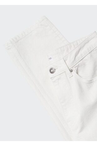 شلوار سفید فاق نرمال مردانه مانگو 47034004