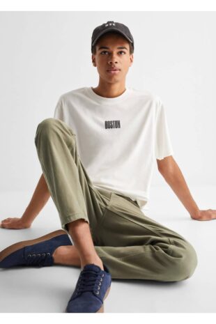 شلوار خاکی فاق نرمال مردانه مانگو 47034004