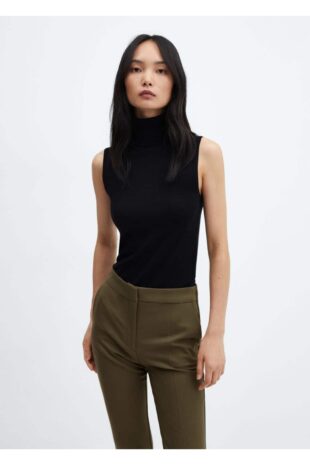 شلوار سبز فاق نرمال زنانه مانگو 57006729