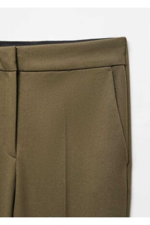 شلوار سبز فاق نرمال زنانه مانگو 57006729