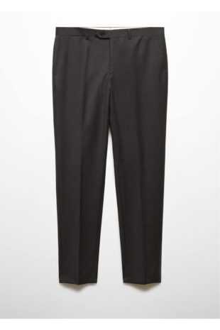 شلوار خاکستری فاق نرمال مردانه مانگو 57025971