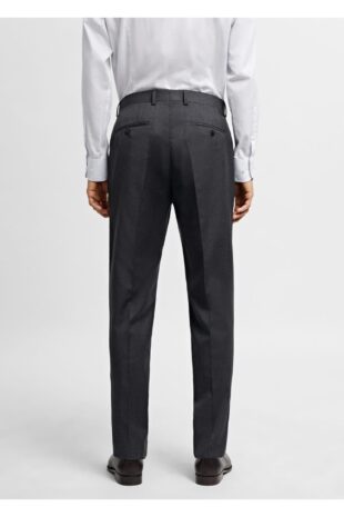 شلوار خاکستری فاق نرمال مردانه مانگو 57025971