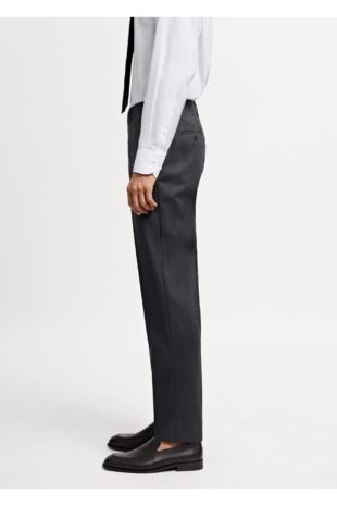 شلوار خاکستری فاق نرمال مردانه مانگو 57025971