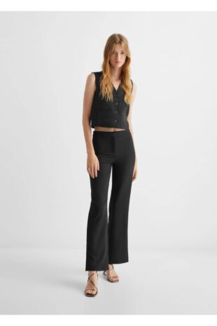 شلوار سیاه فاق نرمال زنانه مانگو 57035147