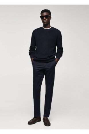 پیژامه آبی فاق نرمال مردانه مانگو 57044391