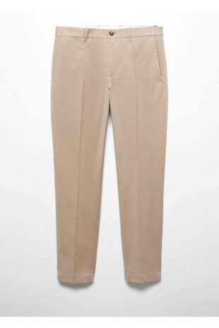 پیژامه بژ فاق نرمال مردانه مانگو 57044391