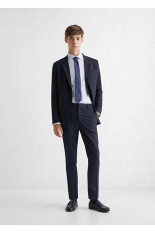 شلوار لاجورد فاق نرمال مردانه مانگو 57082520