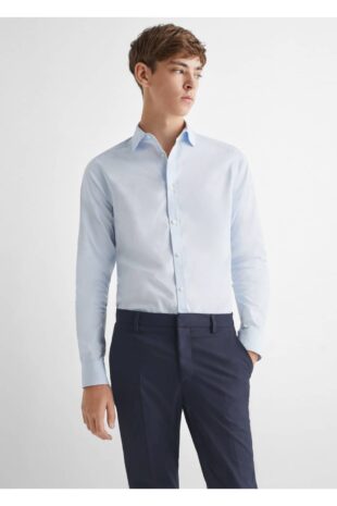 شلوار لاجورد فاق نرمال مردانه مانگو 57082520