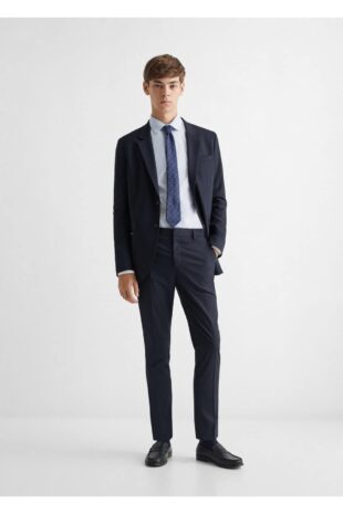 شلوار لاجورد فاق نرمال مردانه مانگو 57082520