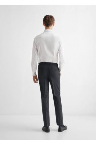 شلوار سیاه فاق نرمال مردانه مانگو 57082520