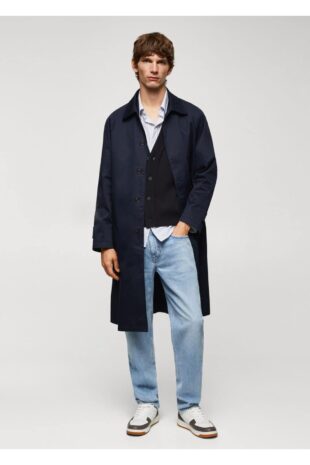 پالتو لاجورد مردانه مانگو 57065948