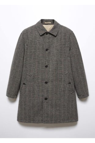 پالتو خاکستری مردانه مانگو 57065949