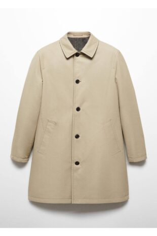 پالتو خاکستری مردانه مانگو 57065949