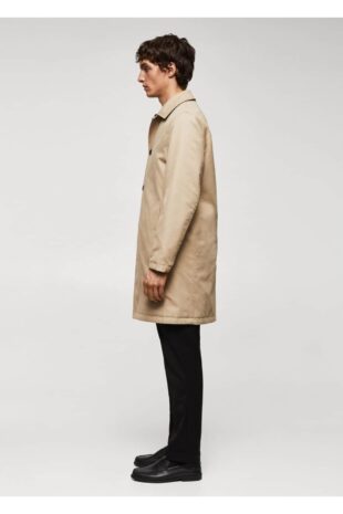 پالتو خاکستری مردانه مانگو 57065949