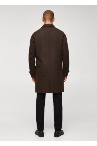 پالتو قهوه ای مردانه مانگو 57085945