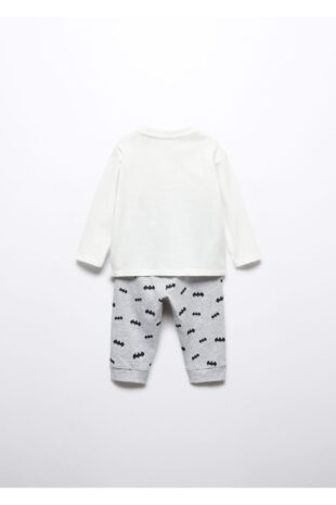 ست پیژامه سفید فاق نرمال بلند پسرانه مانگو 57084027