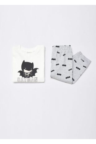 ست پیژامه سفید فاق نرمال بلند پسرانه مانگو 57084027