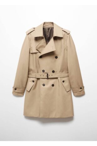 کت قهوه ای مردانه مانگو 57094384