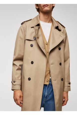 کت قهوه ای مردانه مانگو 57094384