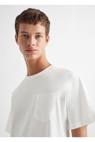 ست پیژامه خاکستری فاق نرمال بلند مردانه مانگو 57015801