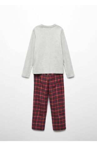 ست پیژامه قرمز فاق نرمال بلند پسرانه مانگو 57018272