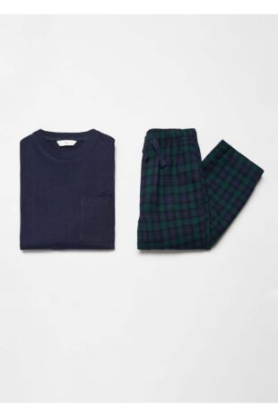 ست پیژامه سبز فاق نرمال بلند پسرانه مانگو 57018273