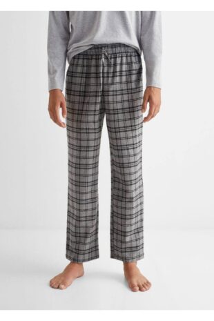 ست پیژامه خاکستری فاق نرمال بلند مردانه مانگو 57025800