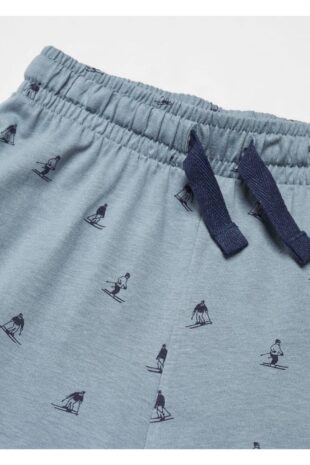 ست پیژامه آبی فاق نرمال بلند پسرانه مانگو 57028271