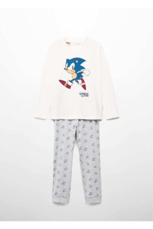 ست پیژامه سفید فاق نرمال بلند پسرانه مانگو 57074027