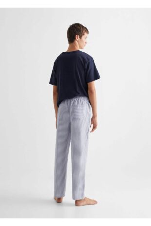 ست پیژامه لاجورد فاق نرمال بلند مردانه مانگو 57075798