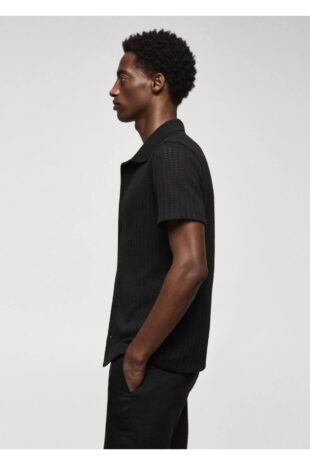 تی شرت سیاه مردانه مانگو 57085810