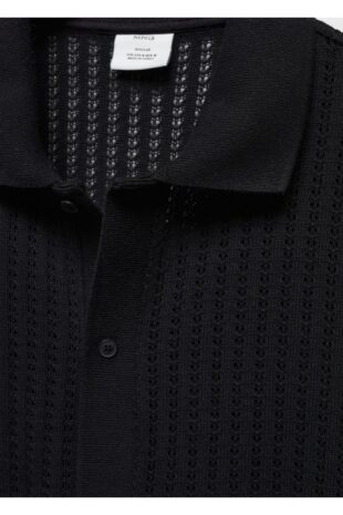 تی شرت سیاه مردانه مانگو 57085810