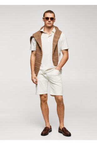 تی شرت سفید مردانه مانگو 57000781