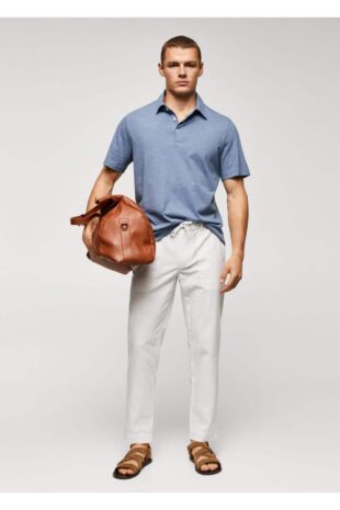 تی شرت آبی مردانه مانگو 57000781