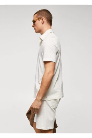 تی شرت سفید مردانه مانگو 57000781