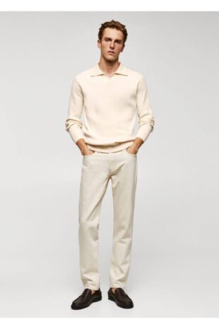 تی شرت سفید مردانه مانگو 57035957